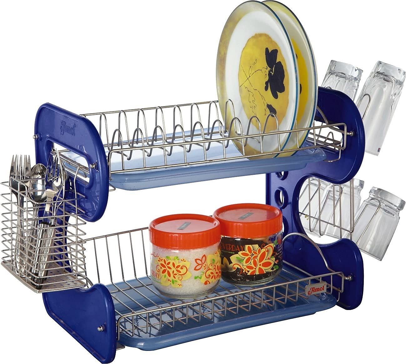 7791 STAINLESS STEEL DRAIN BOWL STORAGE RACK HOLDER PLATE DISH CUTLERY CUP RACK WITH TRAY KITCHEN SHELF STAND 7791 STAINLESS STEEL DRAIN BOWL STORAGE RACK HOLDER PLATE DISH CUTLERY CUP RACK WITH TRAY KITCHEN SHELF STAND